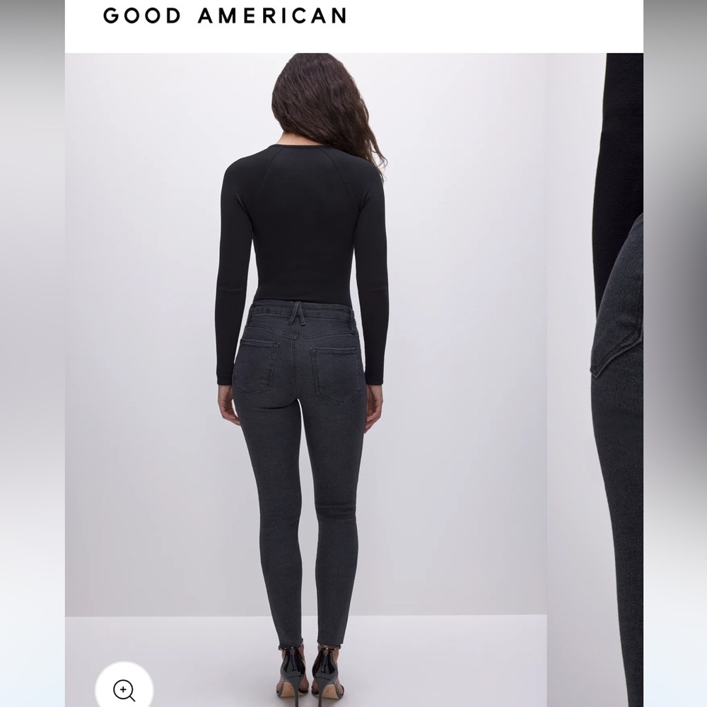Good American good legs skinny black jeans - Picture 4 of 13